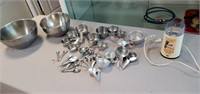 Assortment of Metal Measuring Cups and Spoons,