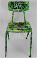 M. Proctor, "I REFUSE TO" Acrylic on Metal Chair