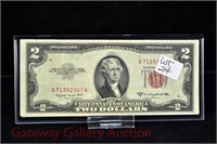 (2) Jefferson two dollar US notes: