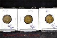 (3) Indian Head cents: