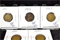 (5) Indian Head cents: