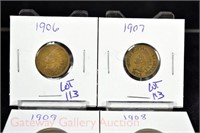 (4) Indian Head cents: