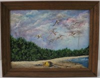 Tymeson, "The Catch", Hand Signed Oil on Canvas