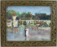 Kelsey, Couple Strolling, Signed Oil on Canvas