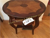 OVAL ENLAY WOOD TABLE