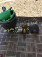 PLANTER, 2 TURTLES, WATERING CAN