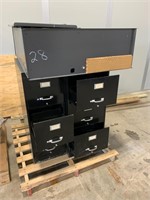 Pallet: (2) 3-Drawer Filing Cabinets/Hutch