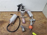 GROUP OF PNEUMATIC PAINT ACCESSORIES AND GUNS