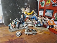 4 PC MOTORCYCLE FIGURINES