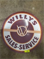 WILLYS SERVICE 24” SIGN