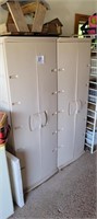 Plastic cabinets (2) (broken shelf pins on left ..