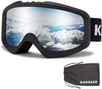 Karsaer Ski Goggles, OTG, Anti-Fog & Helmet Compat