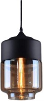 NAANN Glass Pendant Light, Black Modern Industrial