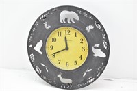 Northcrest Metal Round Wildlife Clock