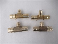 (4) 1/2" Tees Brass Crimp Fittings F1960LF