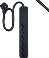GE Pro 6 Outlet Surge Protector, 2 ft Extension