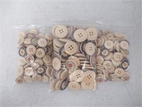 Lot of Assorted Wooden Daisy Buttons