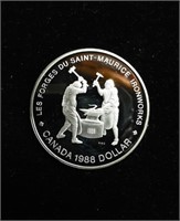 CANADIAN SILVER DOLLAR - IRONWORKERS - 1988
