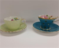 TEA CUPS - AYNSLEY - QTY 2 - GOOD CONDITION