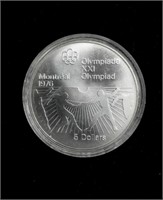 SILVER FIVE DOLLAR - QLYMPIADE - MONTREAL - 1976