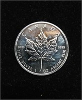 CANADA FINE SILVER FIVE DOLLAR COIN- ONE OZ. -