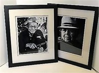 Two Framed B & W Photo Portraits