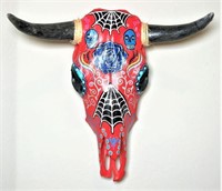 Lisa Betournay Painted Steer Skull