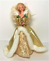 Holiday Barbie in Gold Dress on Stand