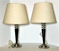 Pair of Modern Wood & Metal Lamps