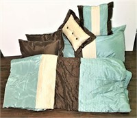 King Size Bedding Set in Brown & Blue