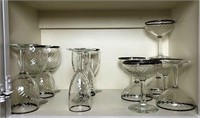 Formal Bar Glasses with Silver Rim
