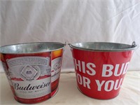 Budweiser Metal Beer Buckets