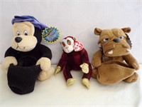 04' TY Beanie Baby Monkey,Pouch Pets New