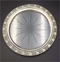 Webster Sterling and Glass Wine Coaster