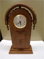 Wood Mantel Clock 12"T