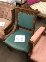 Green upholstery antique chair
