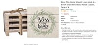 Bless This Home Wreath Linen Look 4 x 4 Inch