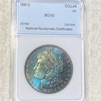 1880-S Morgan Silver Dollar NNC - MS65