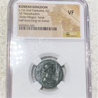 1st-2nd Cent. AD Kushan Kingdom Tetradrachm NGC-VF