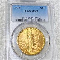 1920 $20 Gold Double Eagle PCGS - MS62