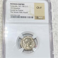 AD 198-217 Roman Empire AR Denarius NGC - CH F