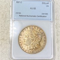 1897-O Morgan Silver Dollar NNC - AU58