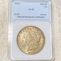 1883-S Morgan Silver Dollar NNC - AU58