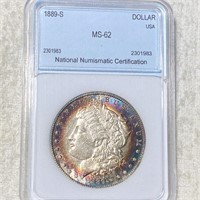 1889-S Morgan Silver Dollar NNC - MS62