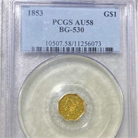 1853 Cal. Oct. Gold Dollar PCGS - AU58 BG-530