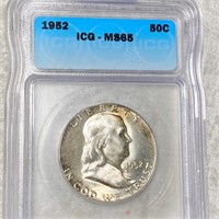 1952 Franklin Half Dollar ICG - MS65