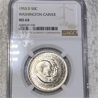 1953-D Washington/Carver Half Dollar NGC - MS64