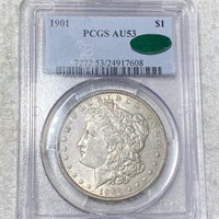 1901 Morgan Silver Dollar PCGS - AU 53 CAC