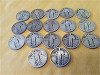 17 standing liberty quarters- most dates