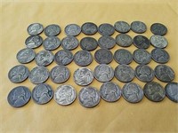 44 nickels various dates of 35% silver